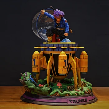 

Dragon Ball Trunks Statue Torankusu Time Machine Second Flight Vehicle Full-Length Portrait GK Action Figure Toy BOX 55CM Q197