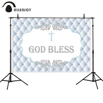 

Allenjoy God Bless Wallpaper Headboard Baby Shower Kid Event Photozone Backdrop Holy Communion Party Banner Background Decor