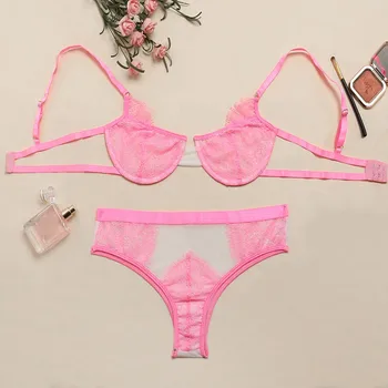 

Lingerie Sexy Bra Set Sexy Women Lace Splice Underwear Underwire Bra Briefs Lingerie Set S-L Bra Women Fashion 2020 Dropship #D