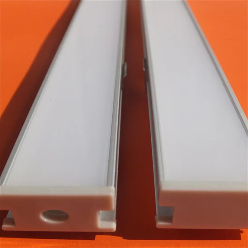 YANGMIN Free Shipping 10-25M/LOT 1M/PCS  flat aluminum profile for led strip,led channel with milky cover