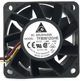 

TFB0612GHE 12V 1.68A 6cm 6038 3-wire large air cooling fan double ball bearing air blower