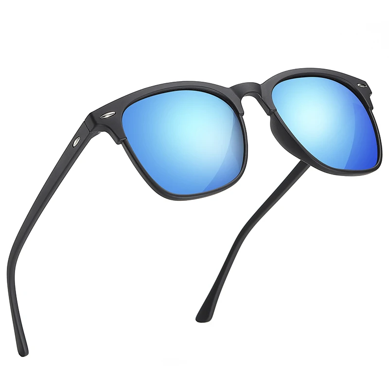 C2Blue Mirror AOFLY брендовые дизайнерские Квадратные Солнцезащитные очки мужские Поляризованные новые винтажные зеркальные солнцезащитные очки для женщин мужские zonnebril heren UV400 - Цвет линз: C2Blue Mirror