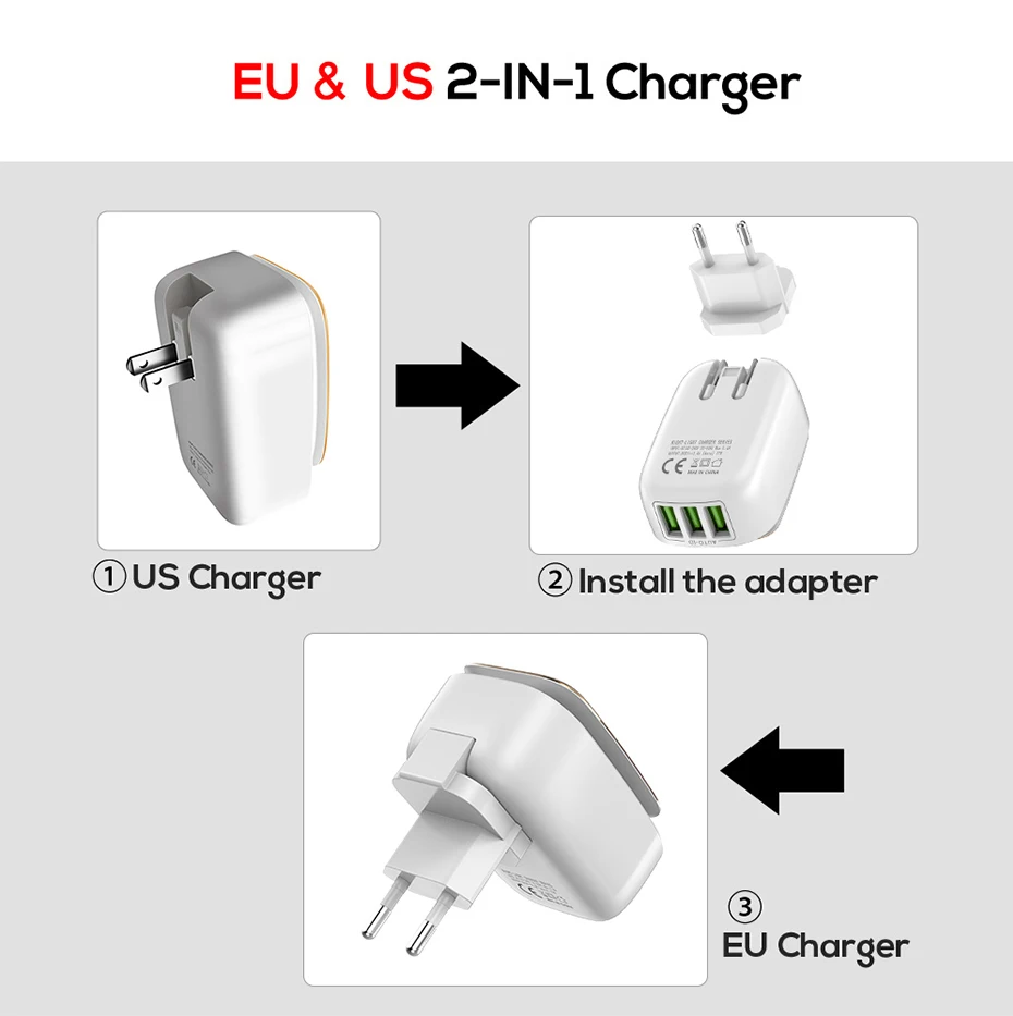 TOPK 17W 3-Порты и разъёмы для мобильных телефонов через USB Зарядное устройство адаптер Светодиодный светильник автоматической идентификации Портативный дорожное настенное зарядное Зарядное устройство для Xiaomi Mi Note 10 pro samsung s10