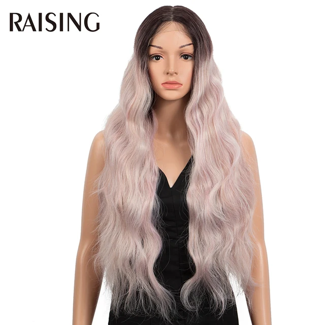 30 40 Inch Lace Front Wigs 13x6 Body Wave Black Lace Front Synthetic Wigs For Women Honey Blonde Colored Curly Wig Pre plucked TT4 AMBRS