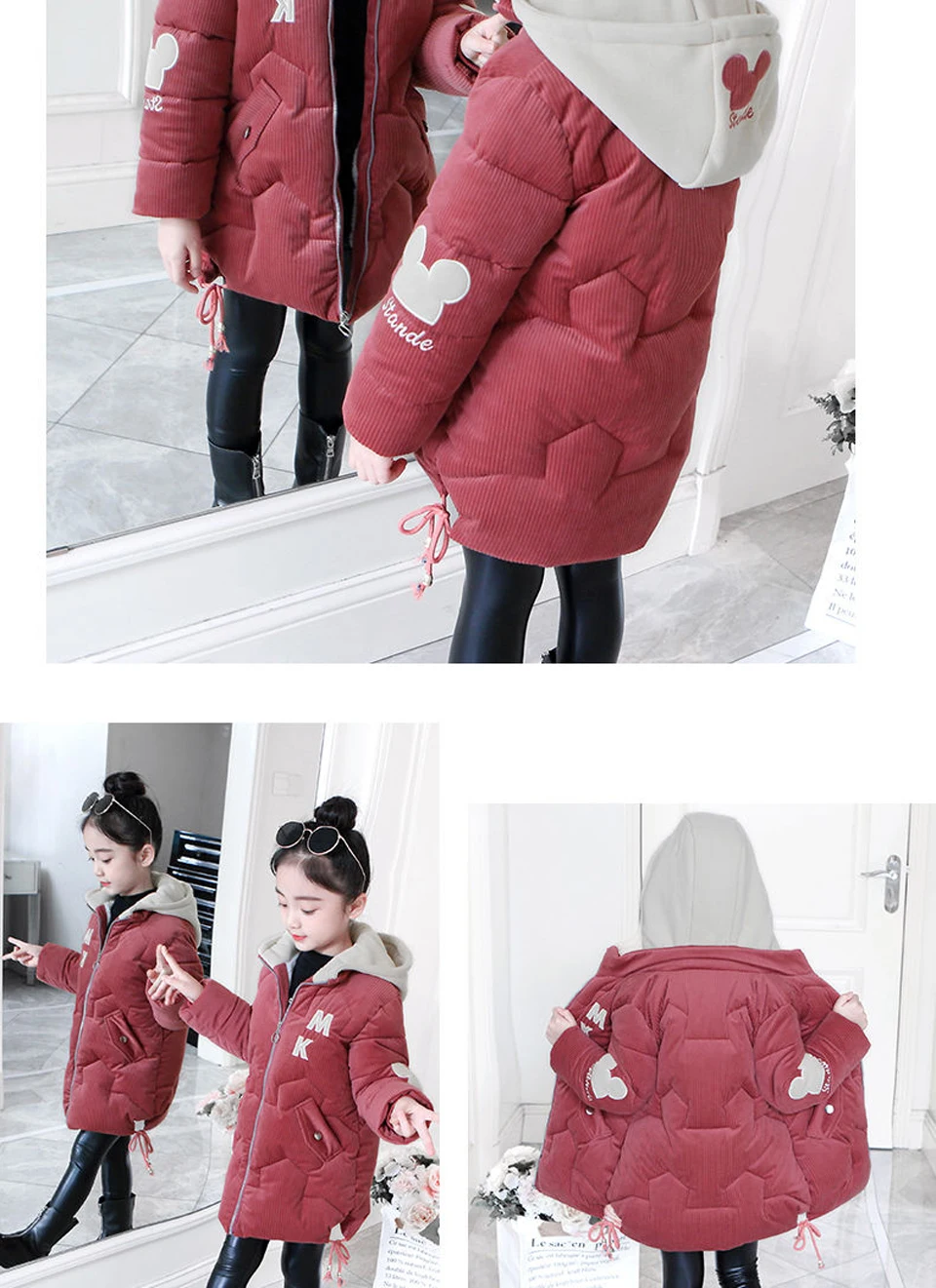 Girls clothing Warm Down Jacket For Girl clothes Long Winter Thicken Parka Hooded Children Outerwear Coats 6 8 10 12 Years