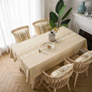 

Newly Waterproof Tea Coffee Tablecloth Rectangular Table Cloth for Home Dining Table Cover Embroidery Decorative Tablecloth