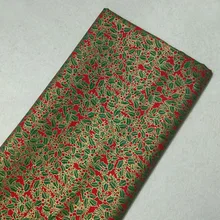 Блестящий глиттер Золотое Тиснение Рождественский зеленый лист Снеговик напечатанный хлопок ткань 50x105 см Ткань пэчворк для одежды платье P