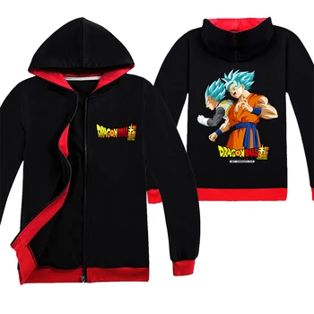 

Girls Autumn Clothing Boys Zipper Hoodies Dragon Ball Long Sleeve Jacket Kids Goku Printed Anime Hooded Zip Up Sweatshirt Coats