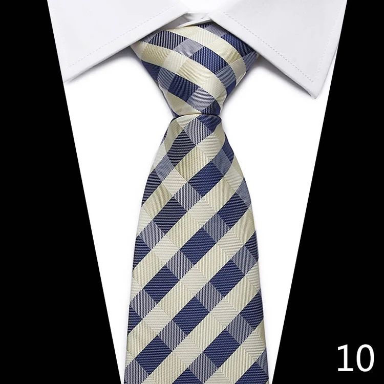 Новые синие и красные полосатые галстуки для мужчин, классические клетчатые полосатые галстуки, роскошные модные 100% шелковые свадебные