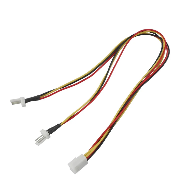 2 x 3Pin папа к гнездовой сплиттер адаптер питания кабель 12 дюймов для ПК Шасси
