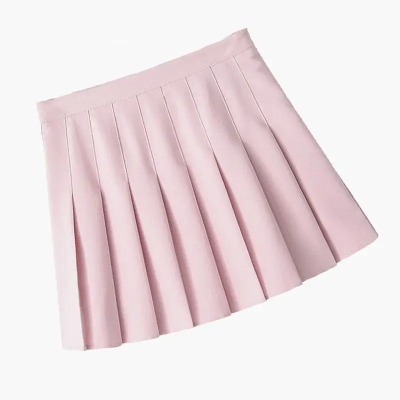 Новая однотонная плиссированная юбка с высокой талией, юбка-трапеция, юбка для девочек размера плюс, японская школьная форма, юбка, школьный стиль - Цвет: 03