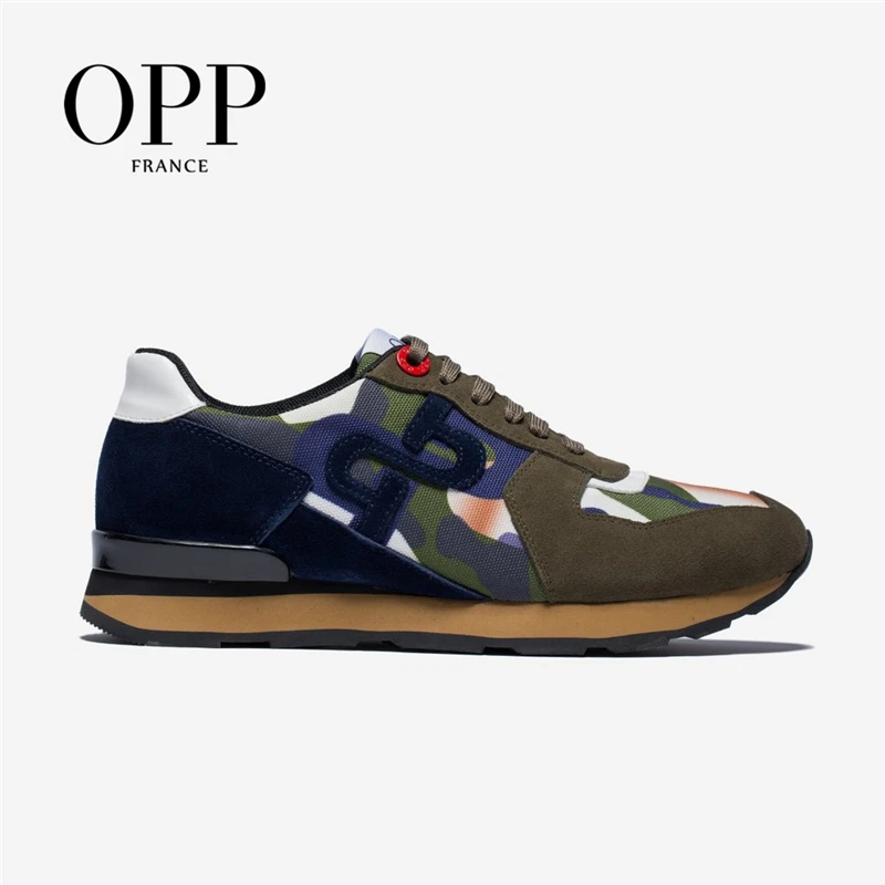 Купить OPP Men's Shoes Fashion Lace-up Green camouflage Military Style Sneakers Genuine Leather Large Size Casual  | Отзывы и видеообзор (33031728530)