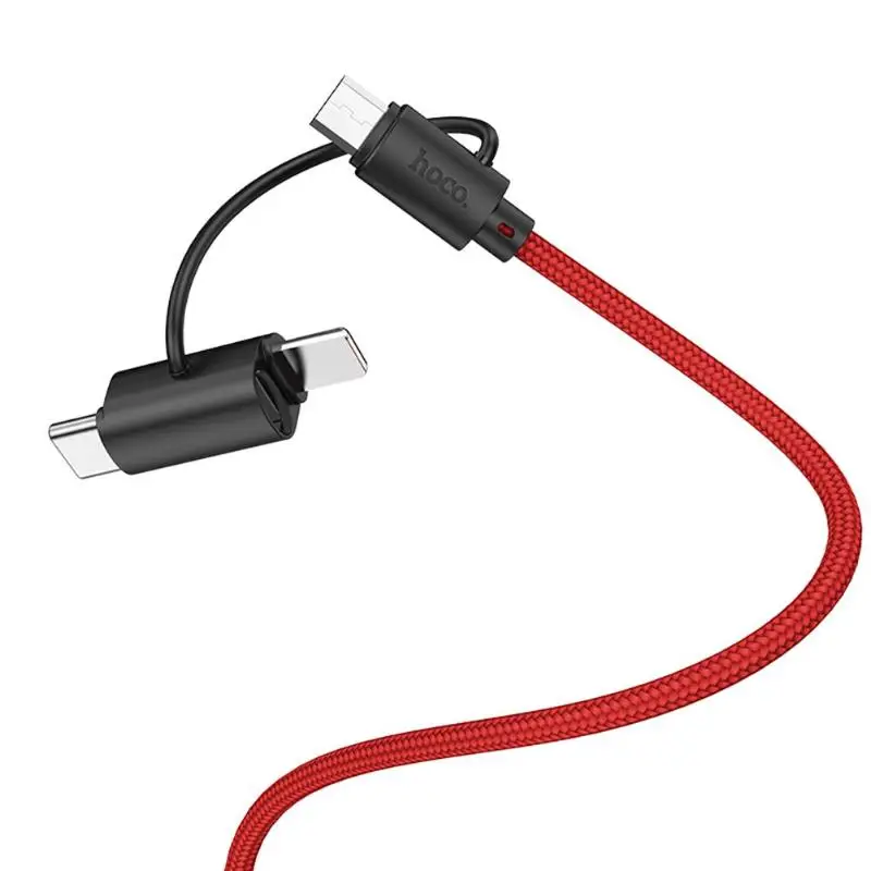 HOCO 8 Pin type-C Micro-USB 3 в 1 зарядный кабель для передачи данных для iPhone Android поддержка дропшиппинг