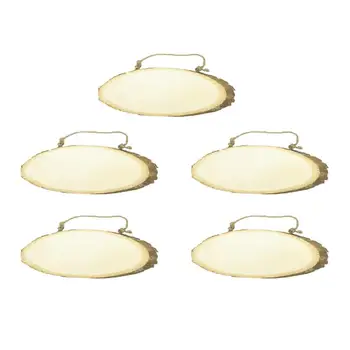 

5pcs 25cm DIY Wood Chips Hanging Ornament House Number Hanging Tags Plaques for Tent Store