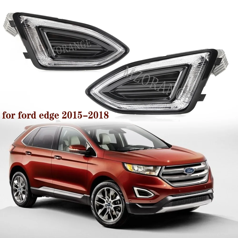 LED światła przeciwmgielne reflektory dla Ford Edge 2015 2018 DRL