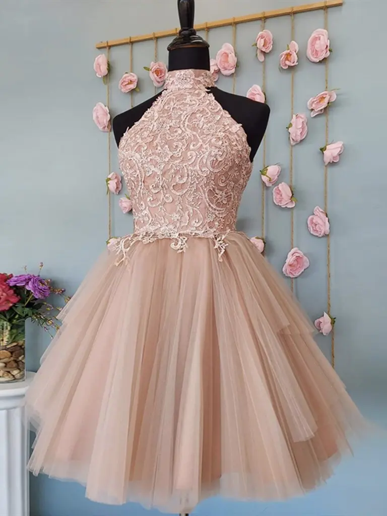 Peach short prom dress iuu.org.tr