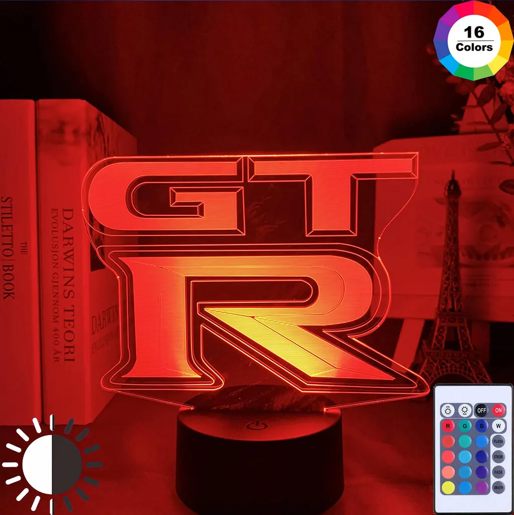 Ночсветильник GTR 3D лампа Светодиодный многоцветная вспышка затухающий свет
