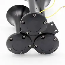 12 В DC Тройная труба Воздушный Рог-классический супер громкий мощный Поезд Автомобиль Грузовик Лодка Воздушный Рог, 150 дБ, черный