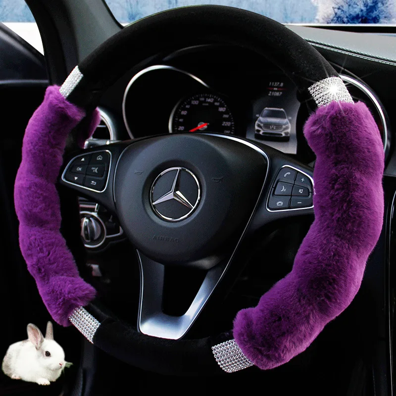 

Applicable Corolla RAV4 Vios han dynasty Crown Lanta Camry Steering Wheel Cover Winter Short Plush Car Grip Cover