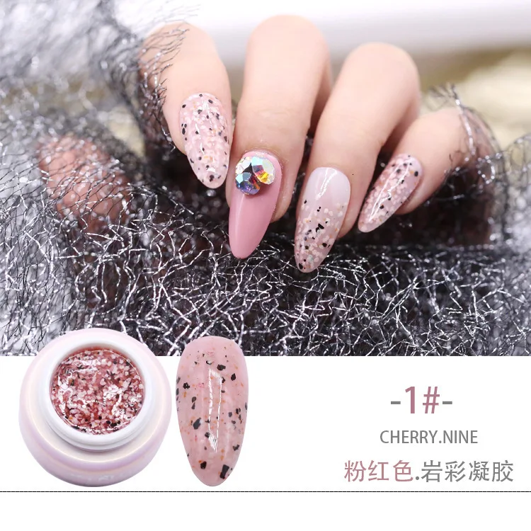 1Pink 6 цветов лак для ногтей УФ-гель для ногтей замачиваемый светодиодный лак для ногтей цветной рок-краска Гель-лак для ногтей 3D УФ-гель лак Гель-лак - Цвет: 1Pink
