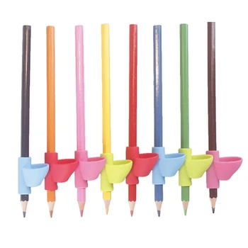 

1pc Silicone Writing Posture Correction Device Pencil Holde Writing Posture Corrector Stationery Random Color