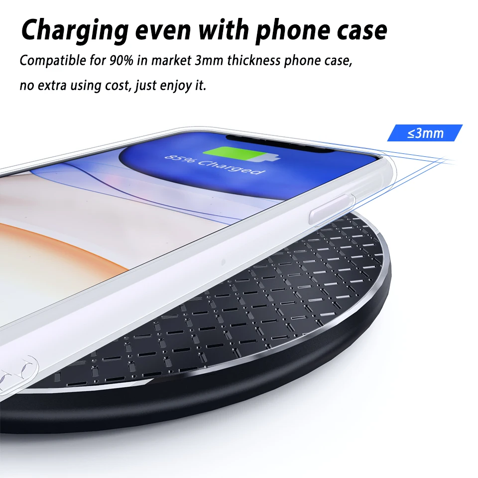 QI Беспроводное зарядное устройство для телефона быстрая зарядка Pad мобильный