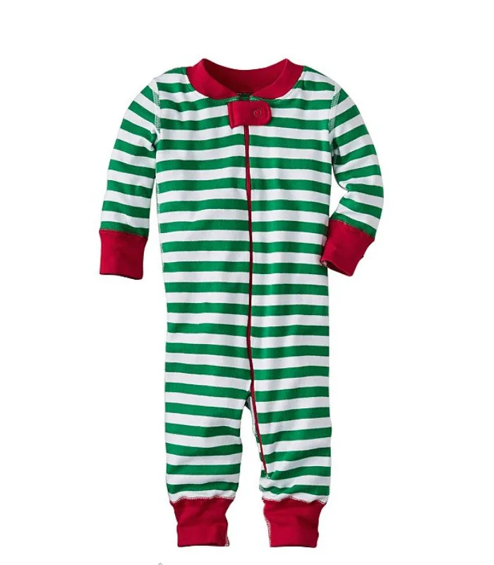 Рождественский комбинезон в полоску для маленьких мальчиков и девочек, пижама, пижама, подарок