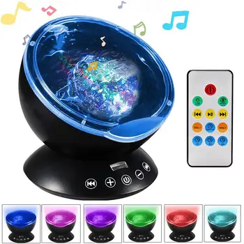 

Upgraded Version Remote Control Colorful Projection lamp Wave Sleep Light Sky Ocean Star Projector Lamp Music Player Speaker