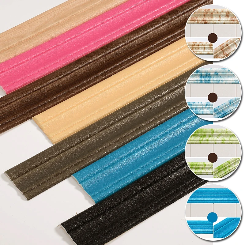 3D Self-Adhesive Foam Wall Stickers Decorative Waist Line Door Frame Edge Strip Wallpapers For Home Living Room Decoration | Дом и сад