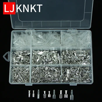 

900pcs Assortment Car Auto Motorcycle Terminals Male & Female Wire CrimpTerminal Spade Connectors Kit 2.8MM/4.8MM/6.3MM