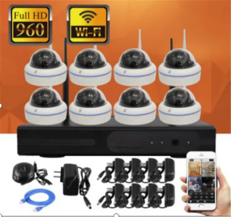 2MP 1080P Беспроводной IP купольный набор камеры NVR 4CH/8CH домашняя камера видеонаблюдения