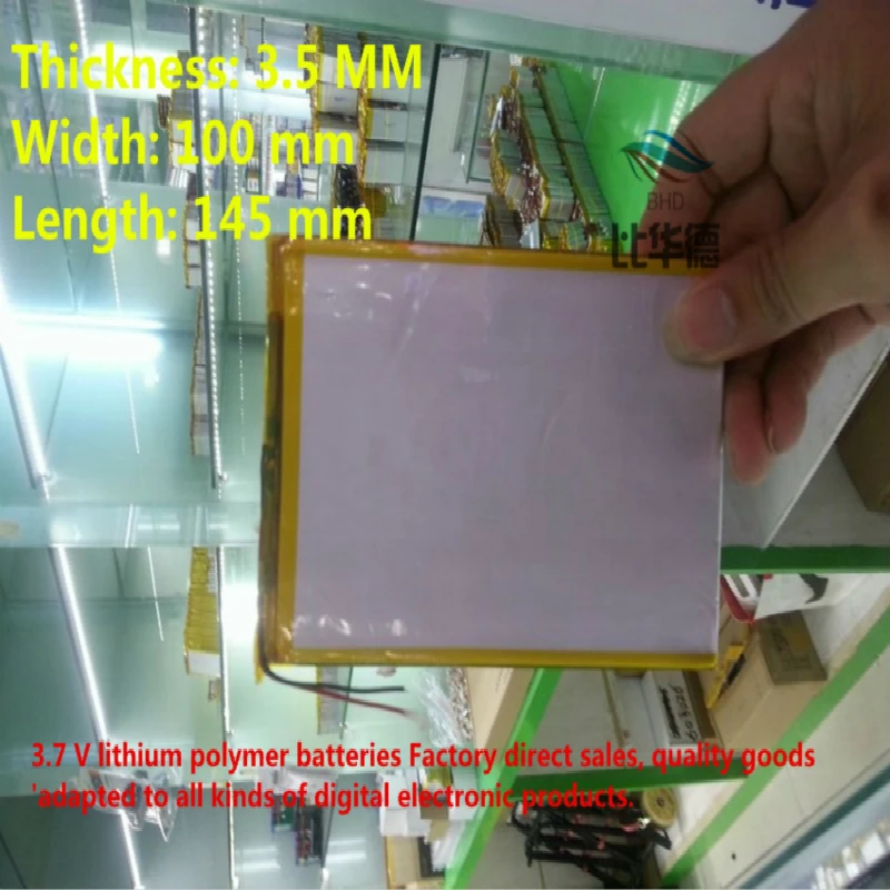 Литровая энергетическая батарея 35100145 полимерная литий-ионная батарея 3,7 V, 5500mAh CE FCC ROHS MSDS сертификация качества