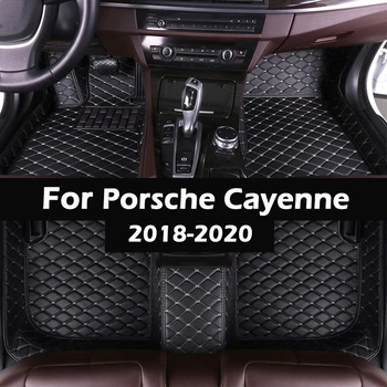 

MIDOON leather Car floor mats for Porsche Cayenne 2018 2019 2020 Custom auto foot Pads automobile carpet cover