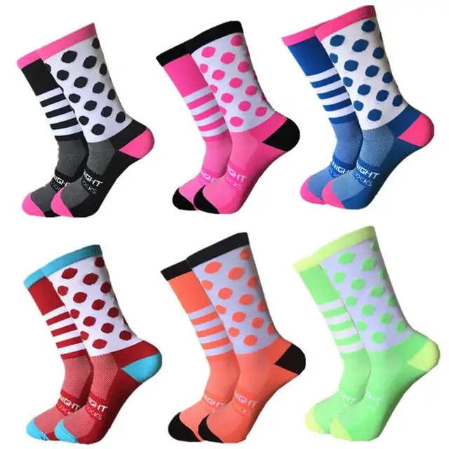 US $2.63 Outdoor Sports Striped Dot Soccer Socks Women Men Cycling Running Socks