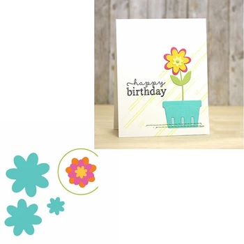 

Overlapped Flowers Metal Cutting Dies Stencils Fancy Flowers Overlapped Die Cuts For Card Making New 2019 Dies Scrapbooking