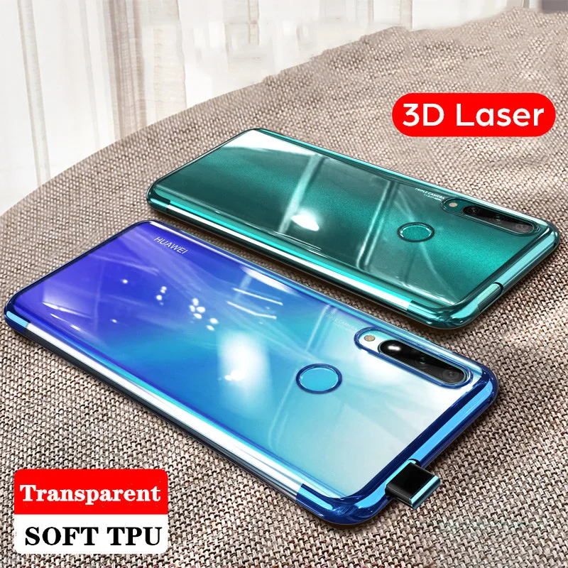 Мягкий прозрачный чехол для Huawei Honor 9C 9A 9X Премиум с лазерным покрытием ТПУ