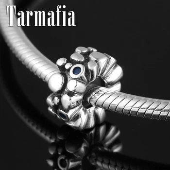 

New 925 Sterling Silver Sparkling Flowers CZ charms Beads Fine Stopper spacer bead fit Original European Bracelet making Jewelry
