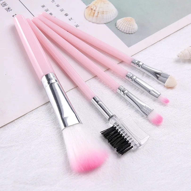 

5pcs Full Professional Women's Makeup Brushes High Quality Powder Eyeshadow Eyelash Cheek Color Brush Set Hot Sale Cosmetic Tool