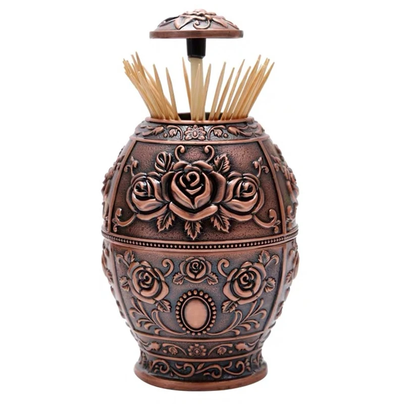 Automatic Toothpick Container Box European Style Home Dispenser Table Decoration