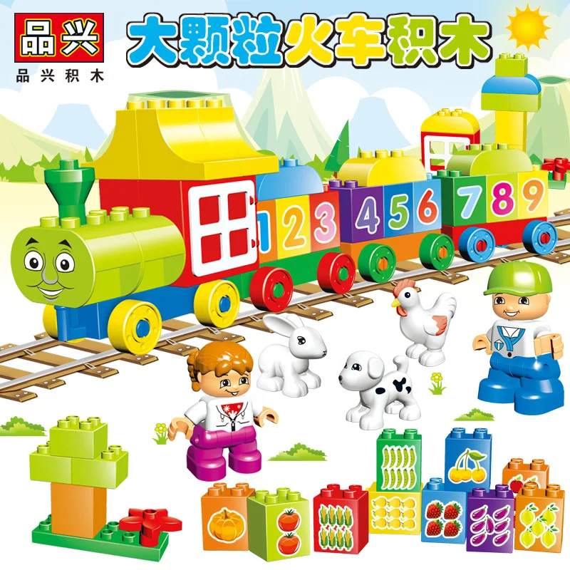 

Children Large Particles Locomotive with Numbers Early Education Lettered Cognitive Educational Assembled Flexible Car Building