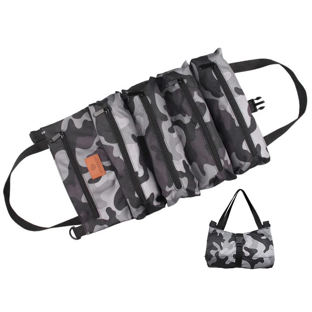 beehive tool bags Multi-Purpose Roll Up Tool Bag Fishing Gear Storage Bag Camping Equipment Roll Up Bag Zipper Hanging Utensil Outdoor Bags diamondback tool bags