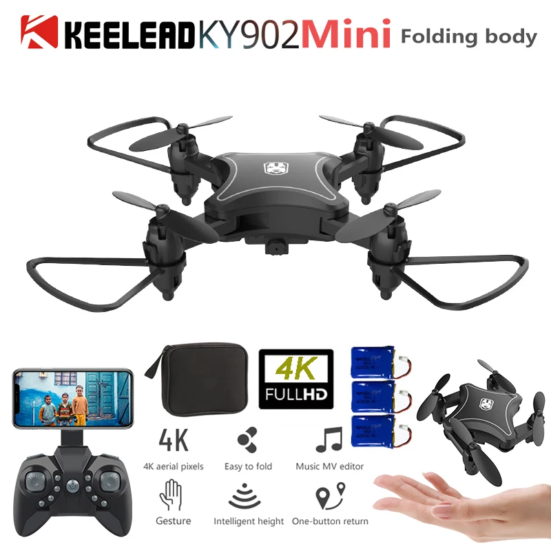 

KEELEAD KY902 MiNi Drone 4K WIFI HD Camera Drones Remote Control Voice Control MV production Foldable Quadcopter dron VS LF606