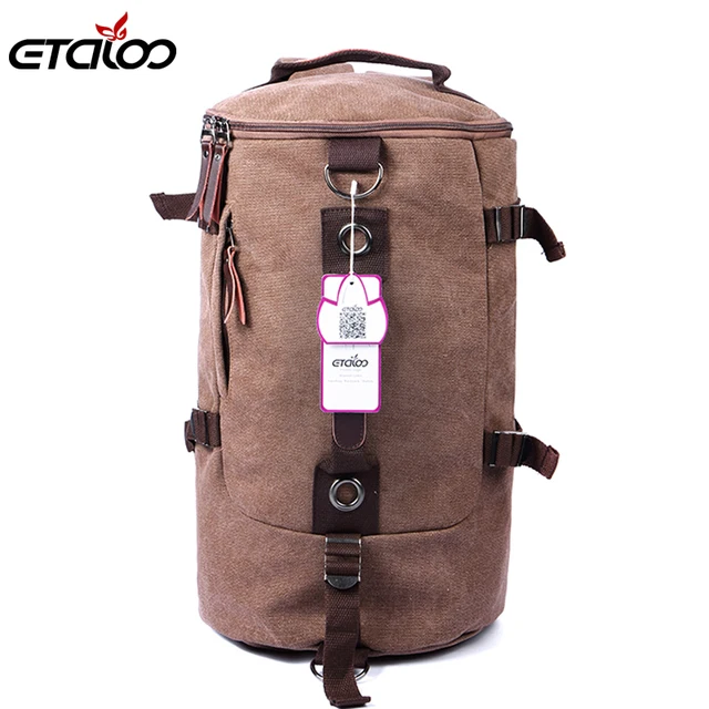 Large Capacity Man Travel Bag Mountaineering Backpack Men Bags Canvas Bucket Shoulder Backpack 012 Solid Bag Soft Handle Fashion 5