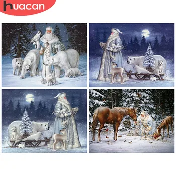 

HUACAN Cartoon Diamond Painting 5D Santa Claus Full Drill Square Diamond Embroidery Christmas Decoration For Home