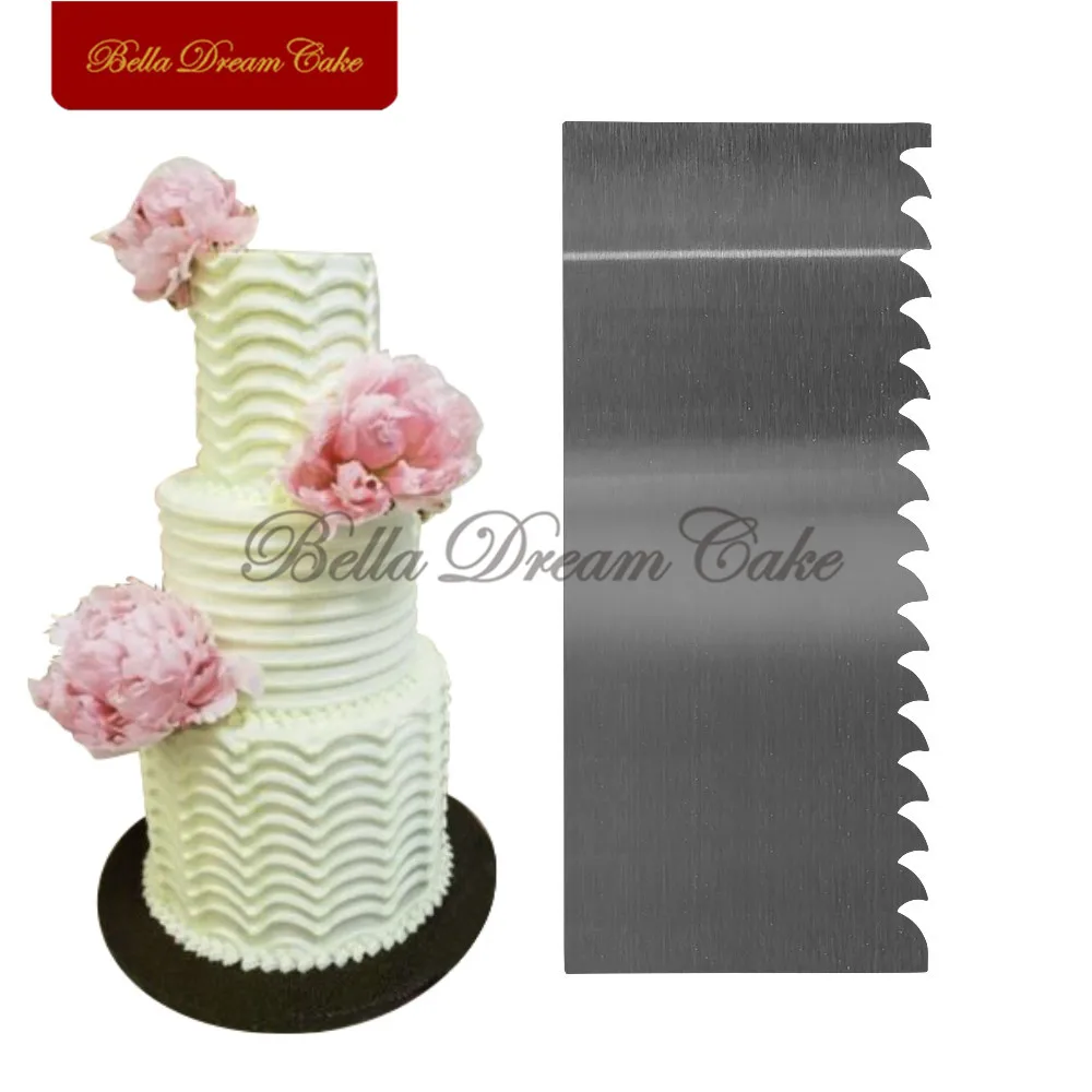  Spiked Shape Cake Comb Stainless Steel Scraper Butter Cream Smoother Cake Spatulas Cake Decorating 