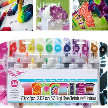 

NEW 12 Pcs Tie Dye Kit Non-toxic DIY Garment Graffiti Fabric Step Textile Coating