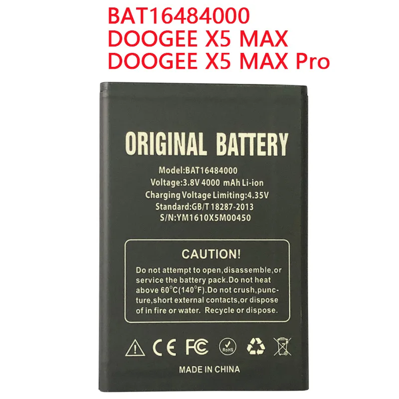 1pcs 100% High Quality BAT16484000 4000mAh Battery For DOOGEE X5 MAX x5max Pro phone battery | Мобильные телефоны и