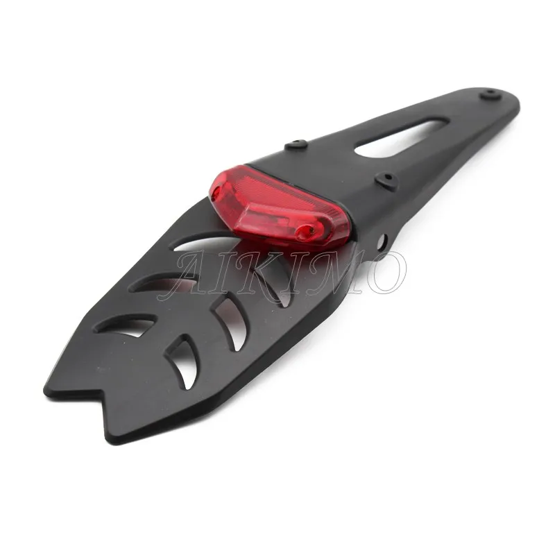 Motorcycle Universal 12V LED Taillight Brake Lamp With Rear Fender License Plate Bracket Holder for Enduro Off-Road Bike motorcycle license plate holder motorcycle taillight