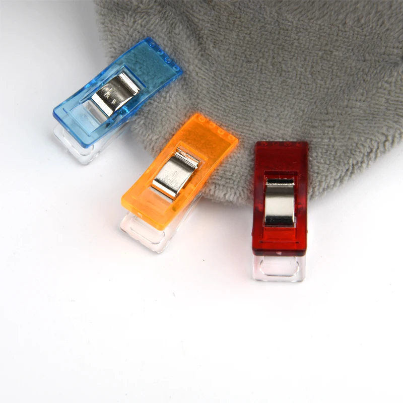20pcs Plastic Clips Job Foot Case Multicolor Fabric Clamps Sewing Tools