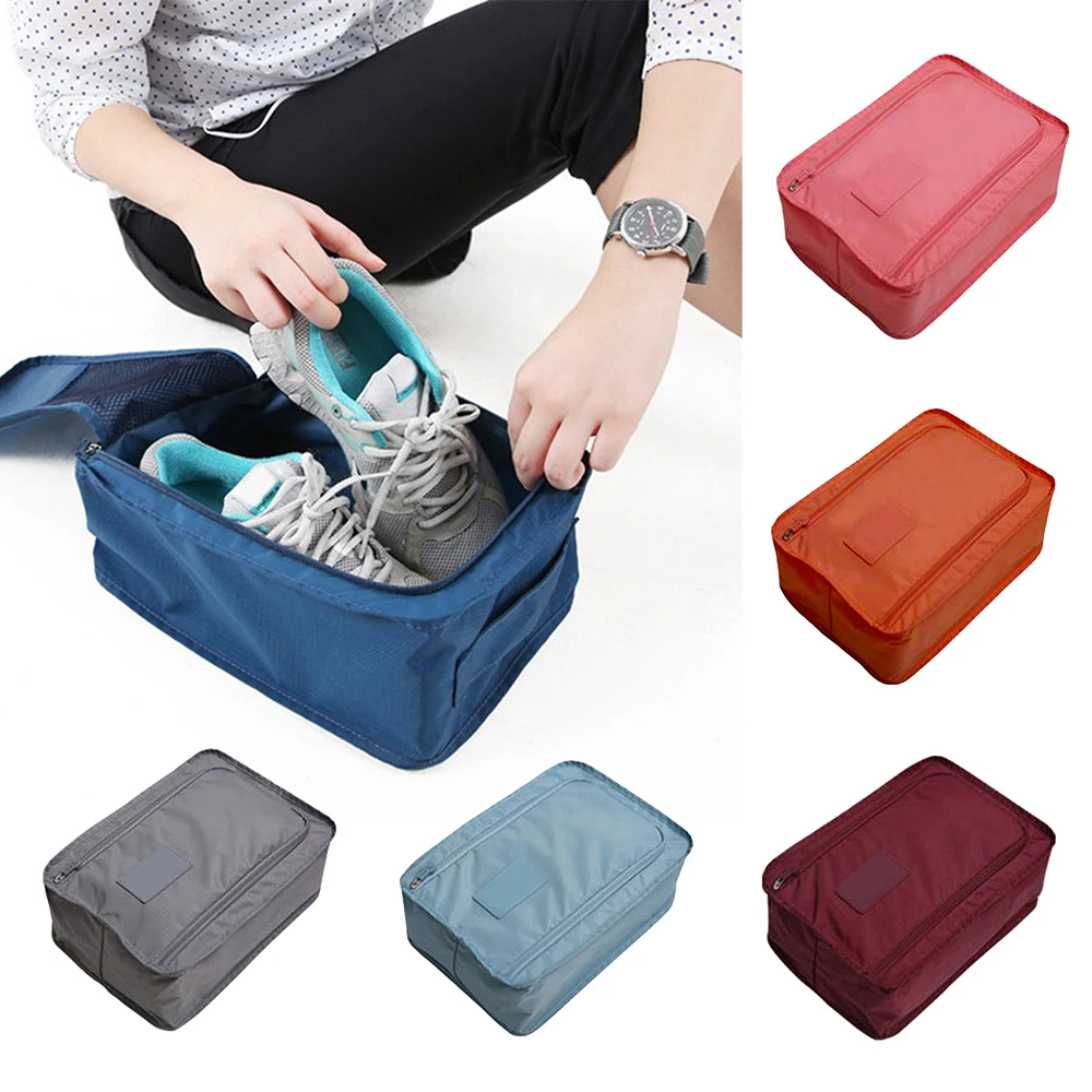 Portable Waterproof Sports Shoe Bag Folding Box Travel Luggage Organizer Zipper Pouch Bra Cosmetic Makeup Underwear Storage Bags